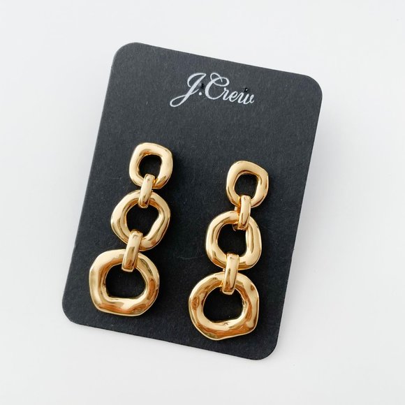 J. Crew Hammered Circles Triple-Drop Earrings - Picture 3 of 3
